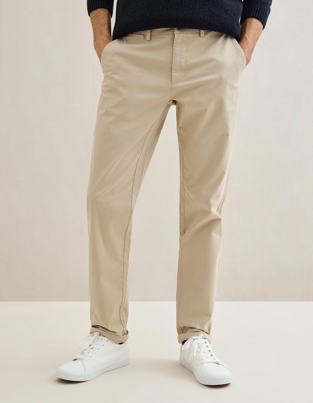 Calças Chino Slim, Homem, Bege