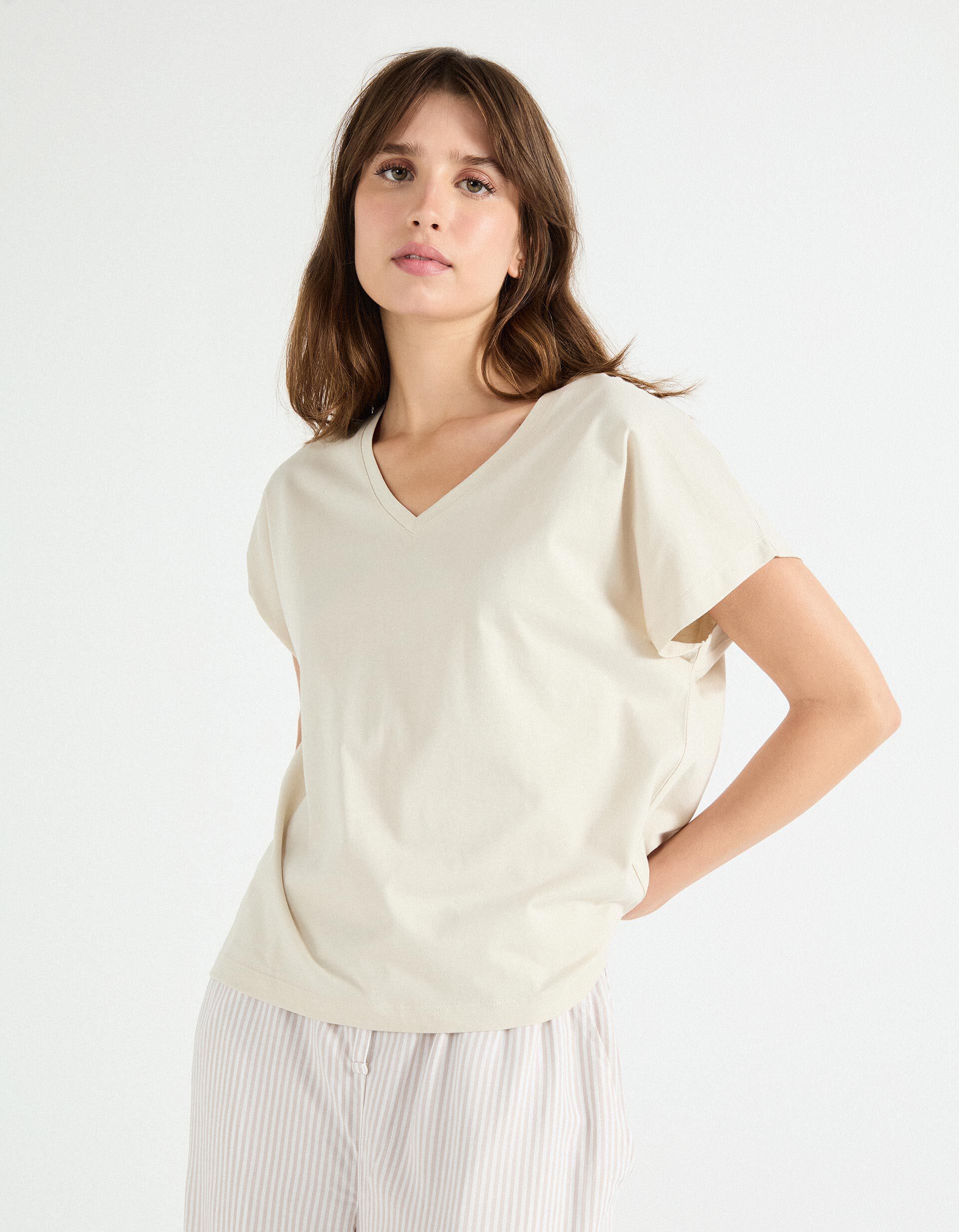 Comprar Online Pijama Jersey, Mulher, Bege Claro 