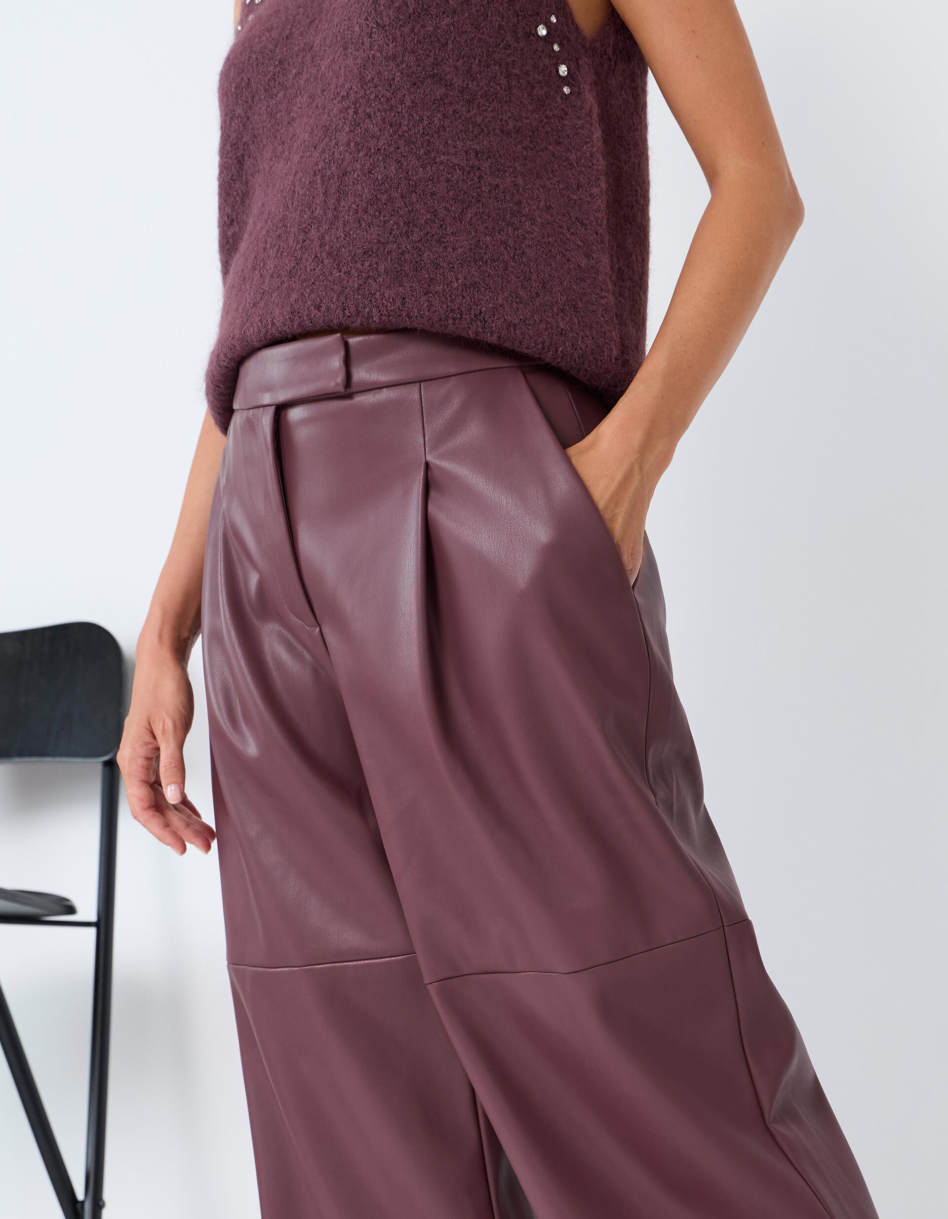 Comprar Online Cal&ccedil;as Efeito Pele, Mulher, Roxo Escuro