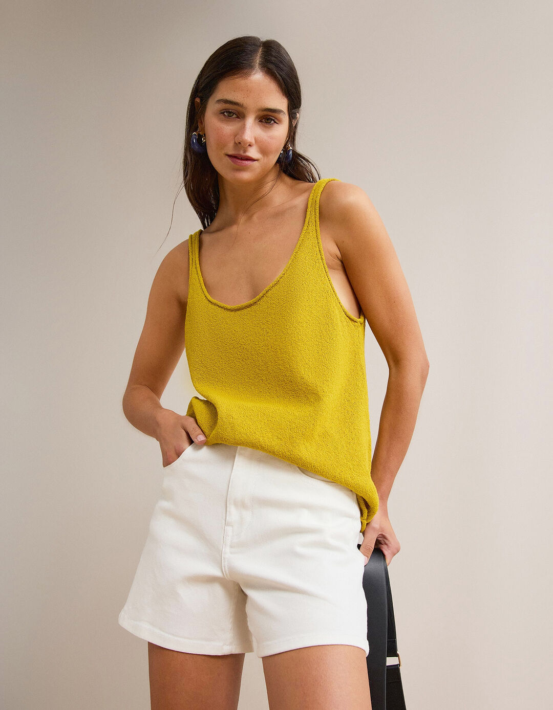 Top de Malha, Mulher, Amarelo