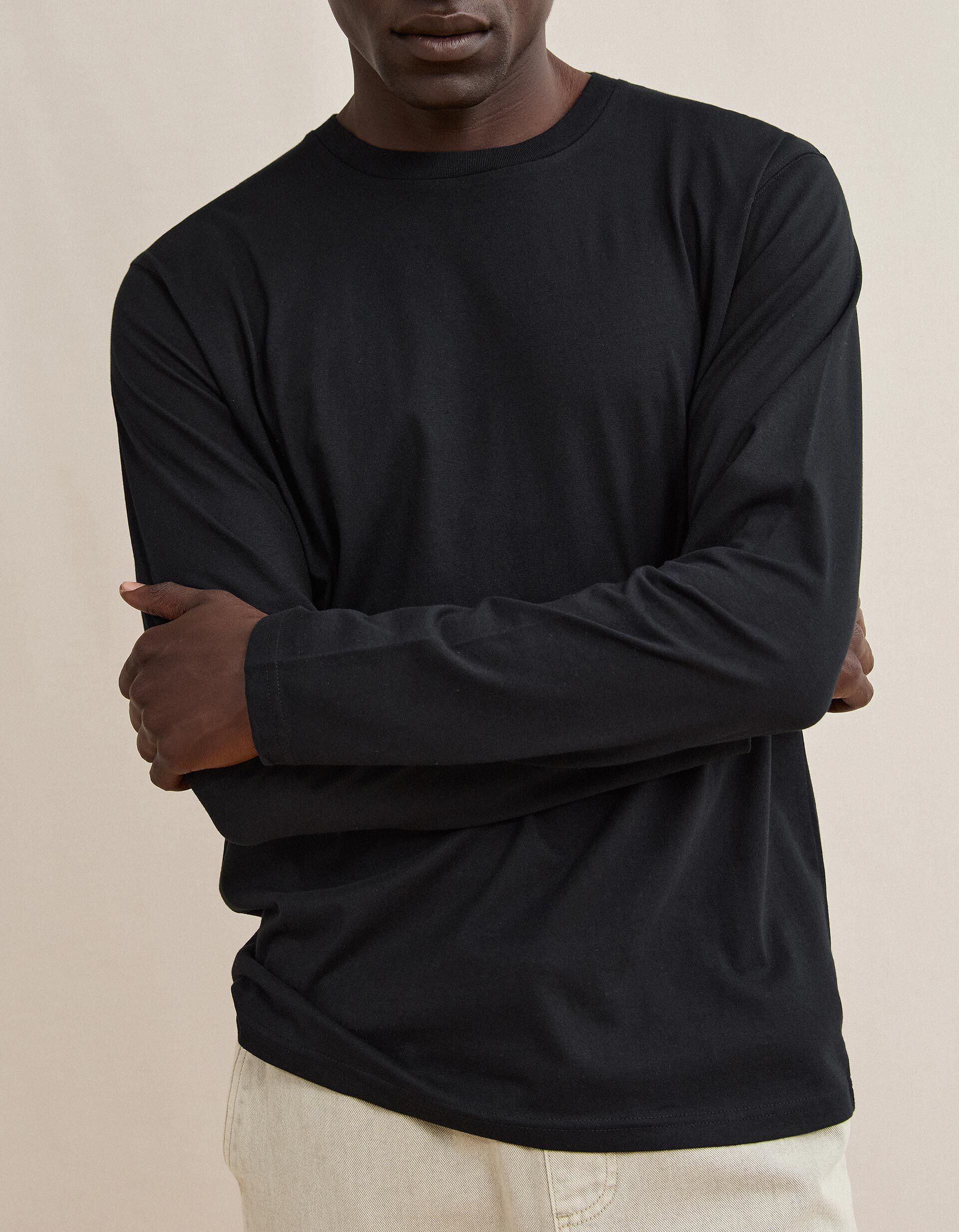 Comprar Online T-shirt De Manga Comprida, Homem, Preto