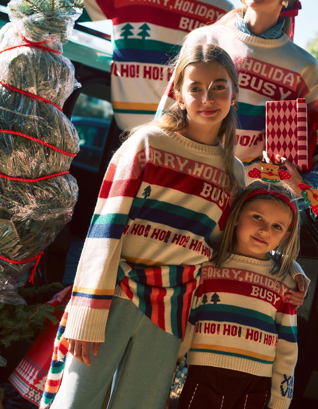 Camisola De Malha De Natal, Menina, Cru
