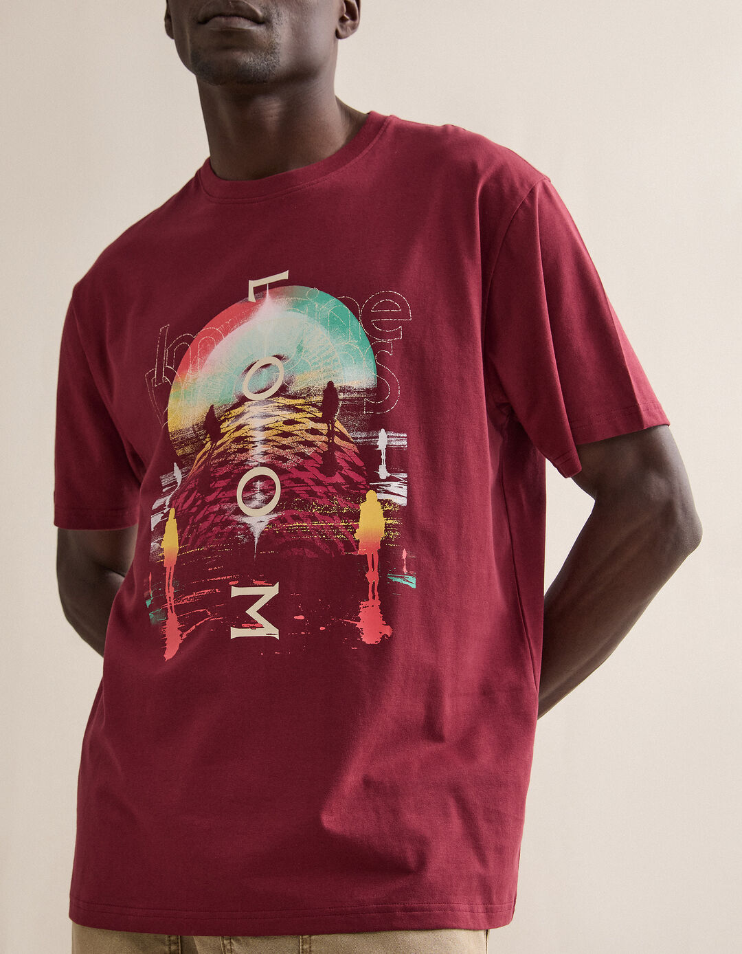 T-shirt Imagine Dragons, Homem, Vermelho Escuro