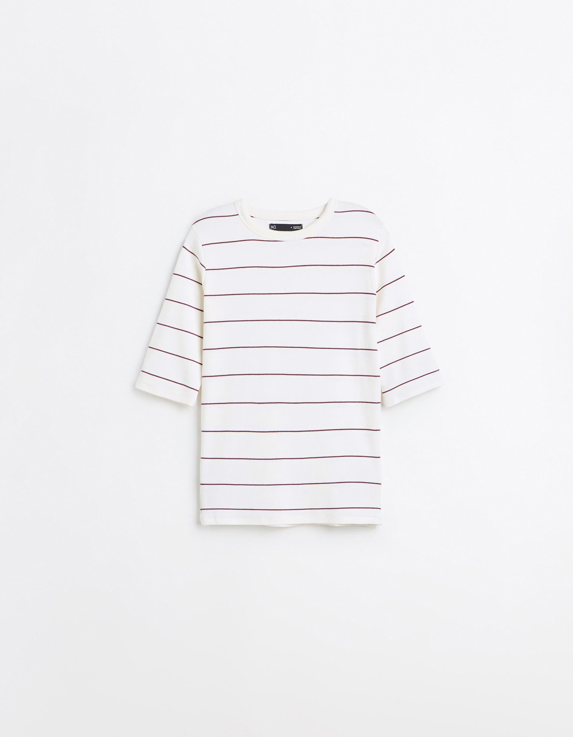 Comprar Online T-shirt &Agrave;s Riscas, Mulher, Bege Claro