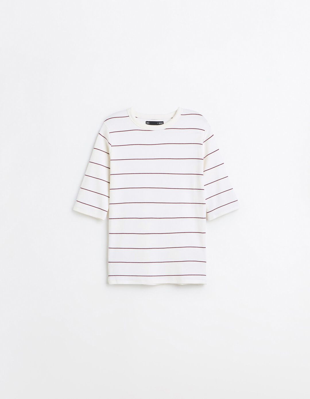 T-shirt &Agrave;s Riscas, Mulher, Bege Claro