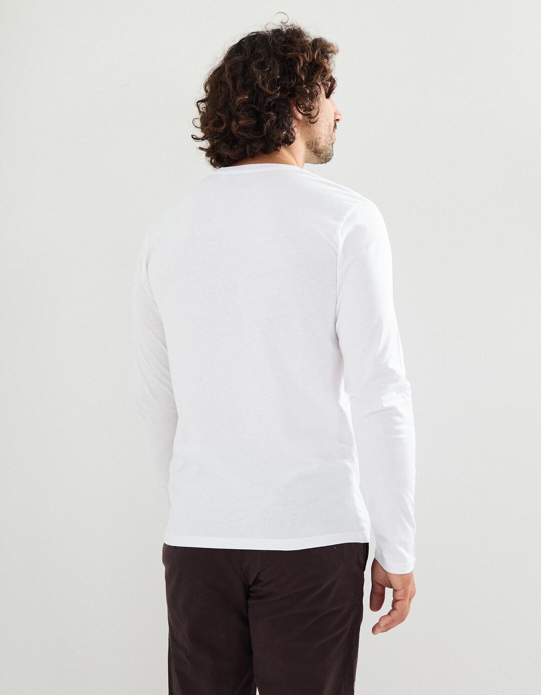 T-shirt Manga Comprida, Homem, Branco