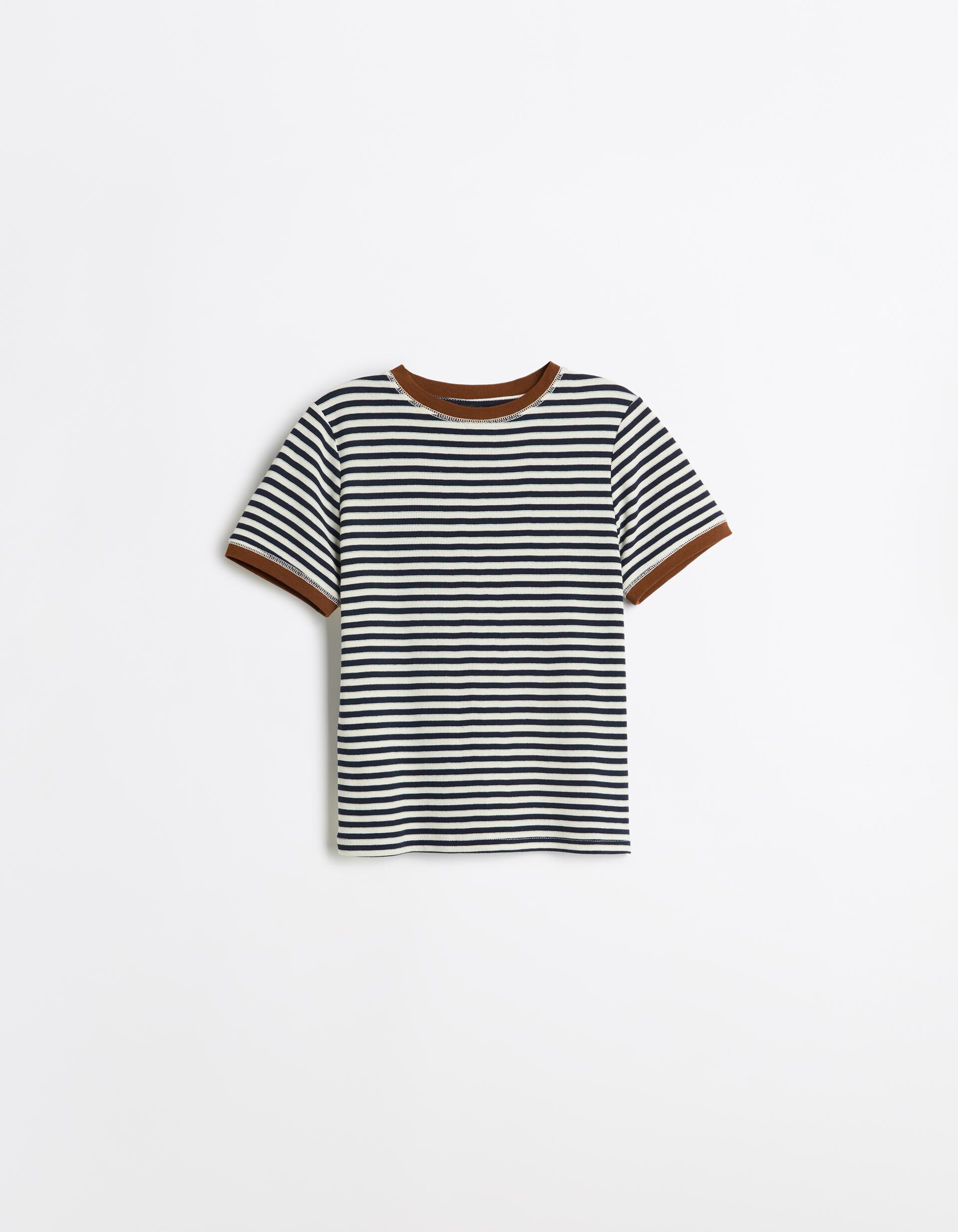 Comprar Online T-shirt Manga Curta &Agrave;s Riscas, Mulher, Azul