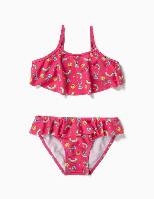 Biqu&iacute;ni para Menina 'Looney Tunes' Anti-UV 80, Rosa