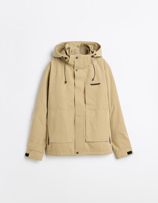 Comprar Online Parka T&eacute;cnica Com Capuz, Homem, Bege