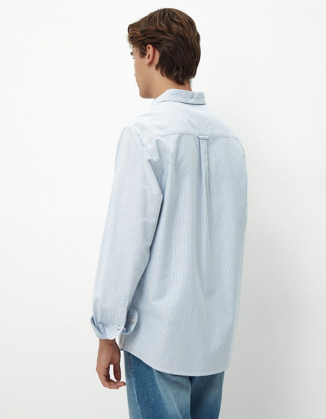 Camisa de Manga Comprida Oxford, Homem, Azul