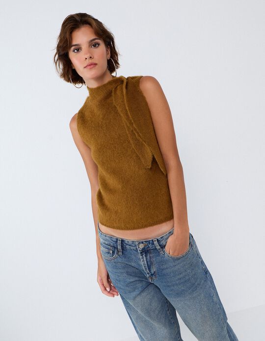 Comprar Online Colete Com Gola, Mulher, Castanho Claro