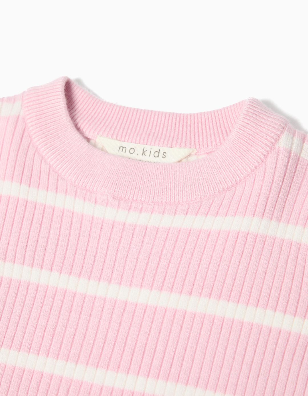 Camisola de Malha com Riscas, Menina, Rosa Claro