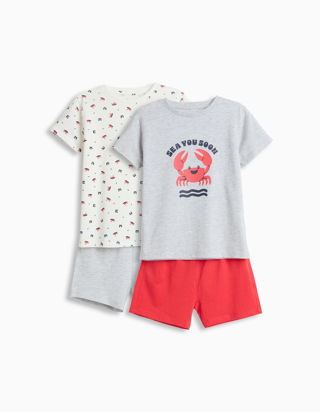 Pack 2 Pijamas Jersey, Menino, Cinzento Claro 