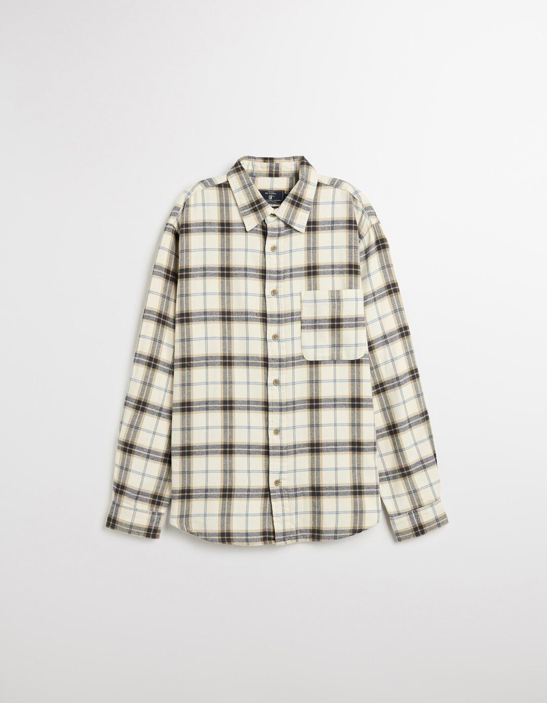 Camisa Flanela, Homem, Bege Claro