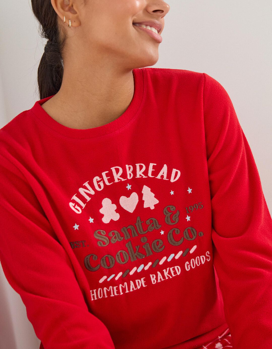 Pijama de Natal, Mulher, Vermelho Escuro 