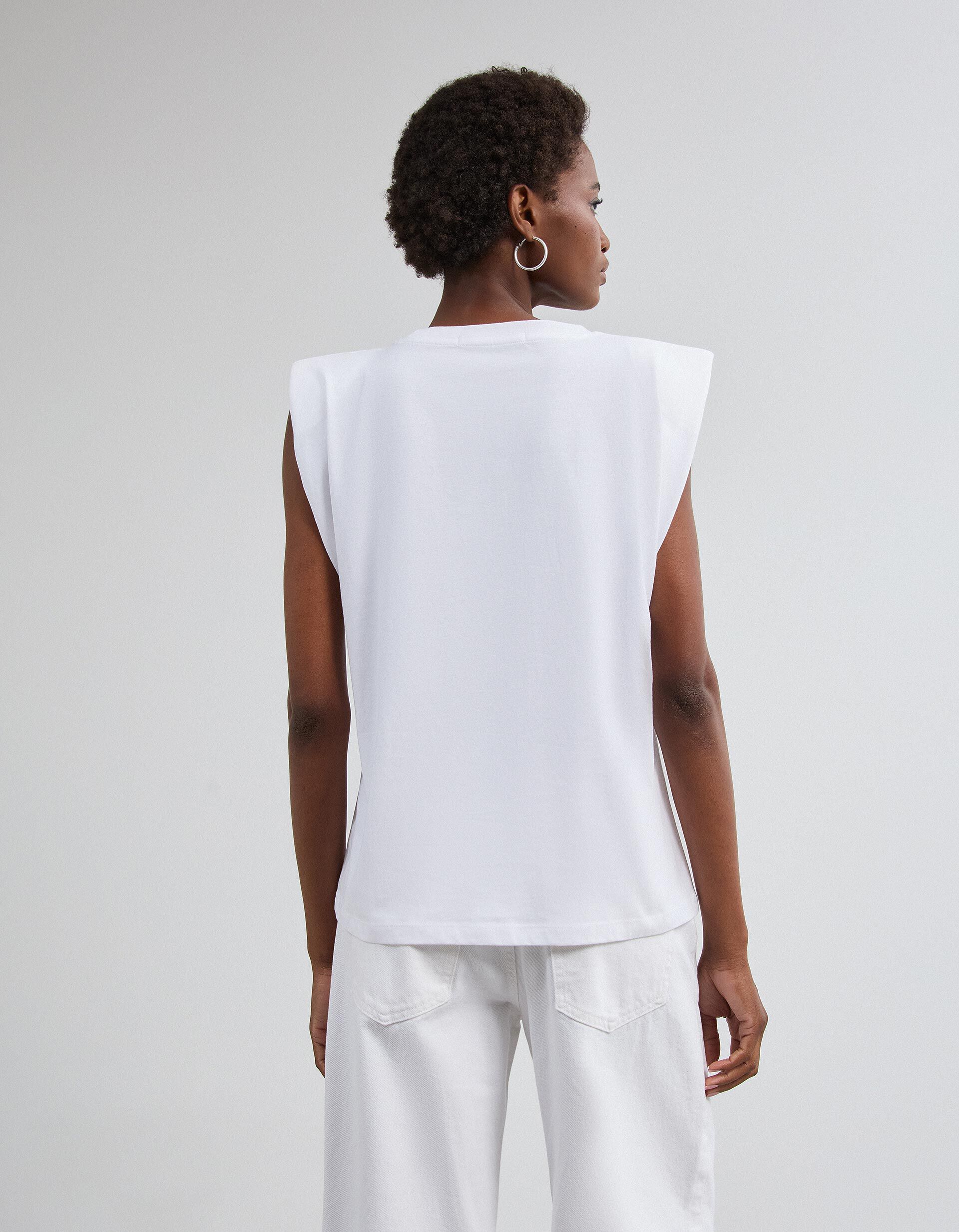 Comprar Online T-shirt Ombreiras Com Brilhos, Mulher, Branco