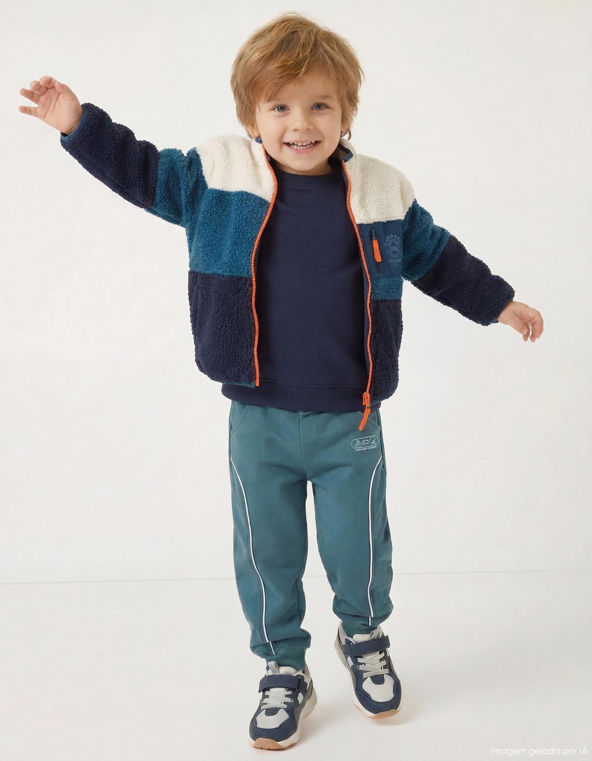 Comprar Online Casaco de Sherpa, Menino, Azul Escuro