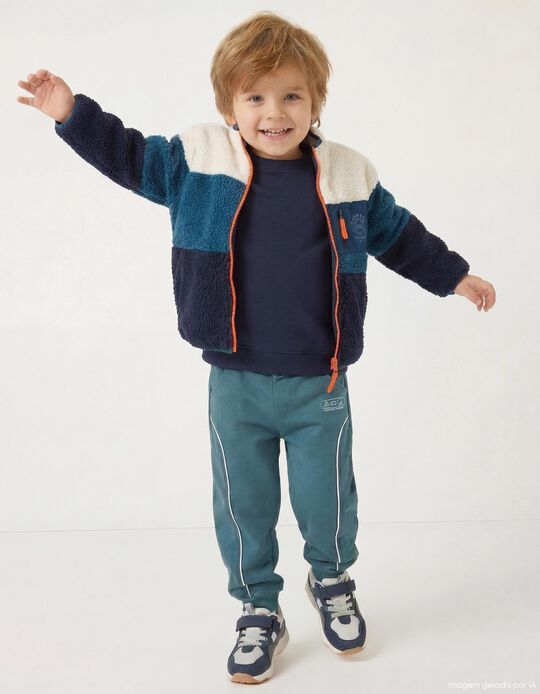 Comprar Online Casaco de Sherpa, Menino, Azul Escuro