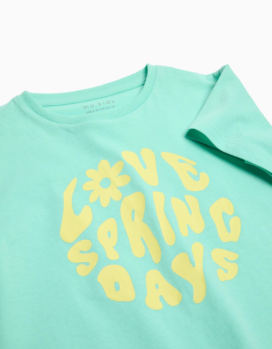 T-shirt Print, Menina, Verde Claro