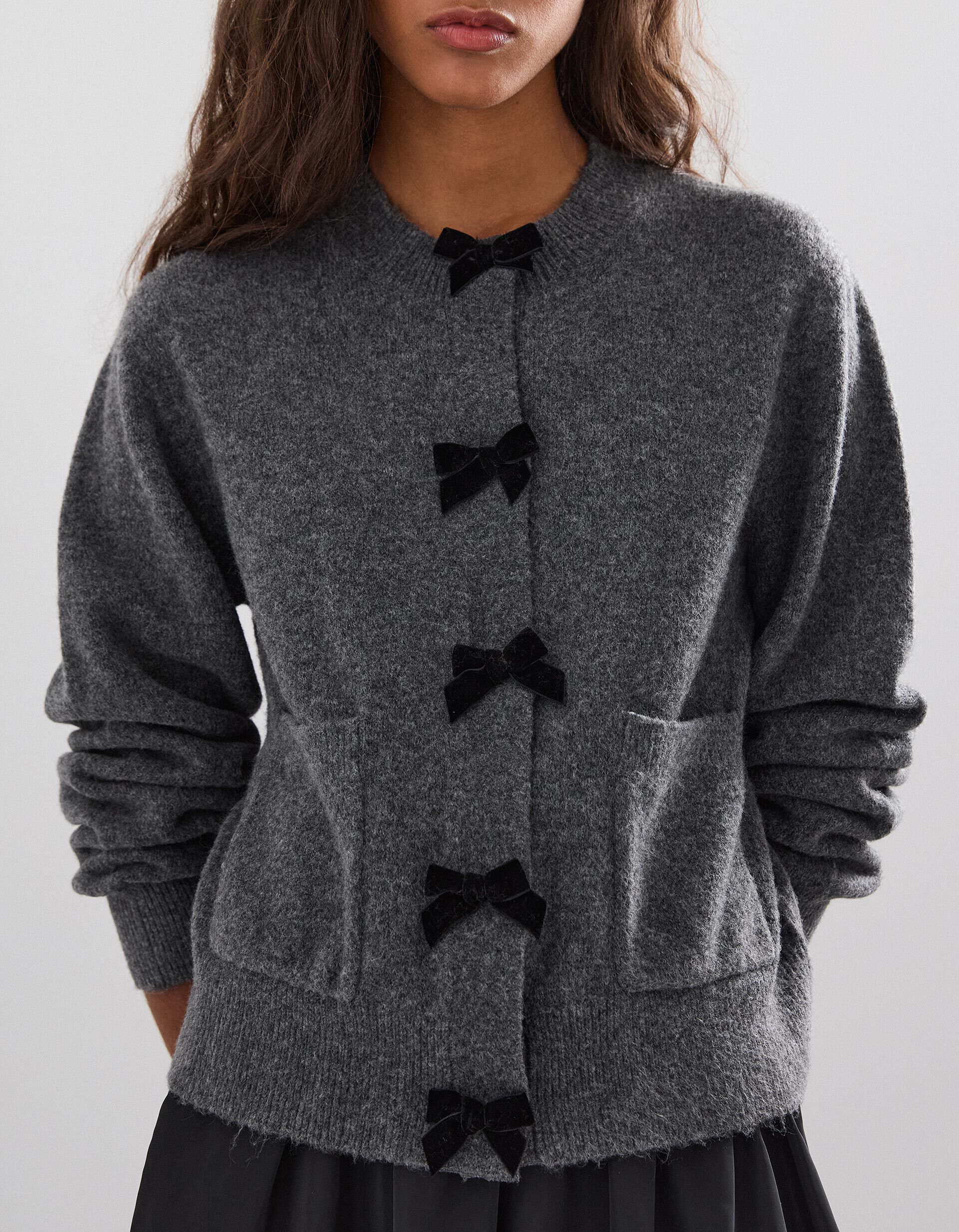 Comprar Online Casaco de Malha com La&ccedil;os, Mulher, Cinzento