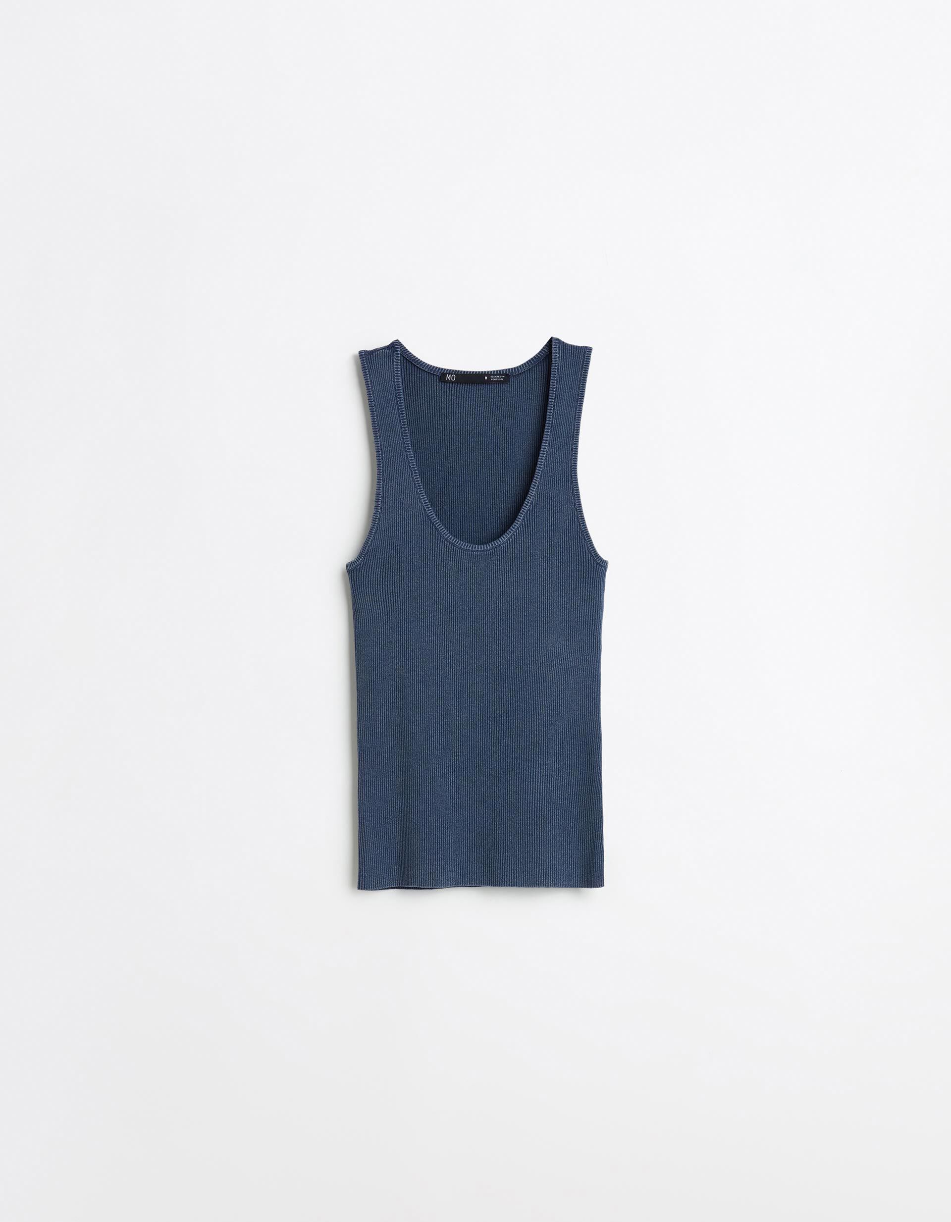 Comprar Online Tank Top Canelado, Mulher, Azul Escuro
