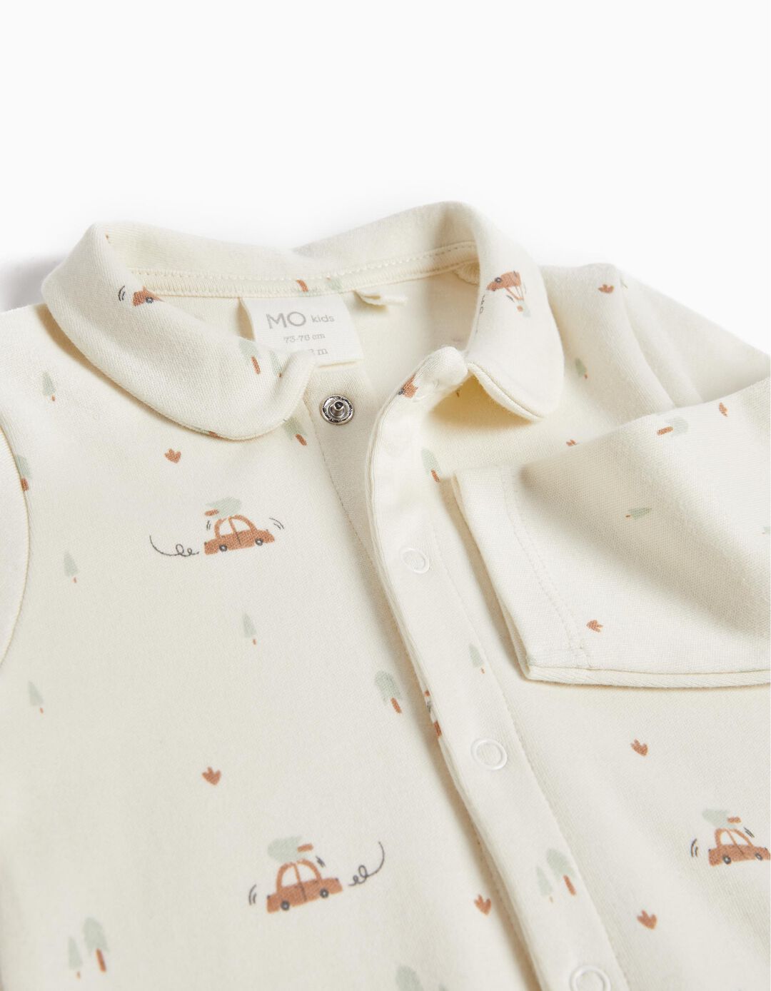 Printed Babygrow, Baby Boy, Beige
