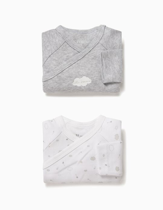 2 Bodies para Rec&eacute;m-Nascido 'Little Dreamer', Branco e Cinza
