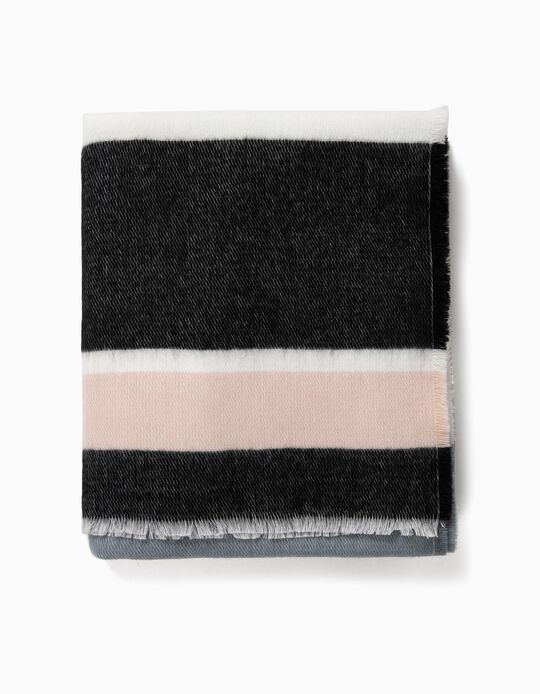 cachecol oversized &agrave;s riscas