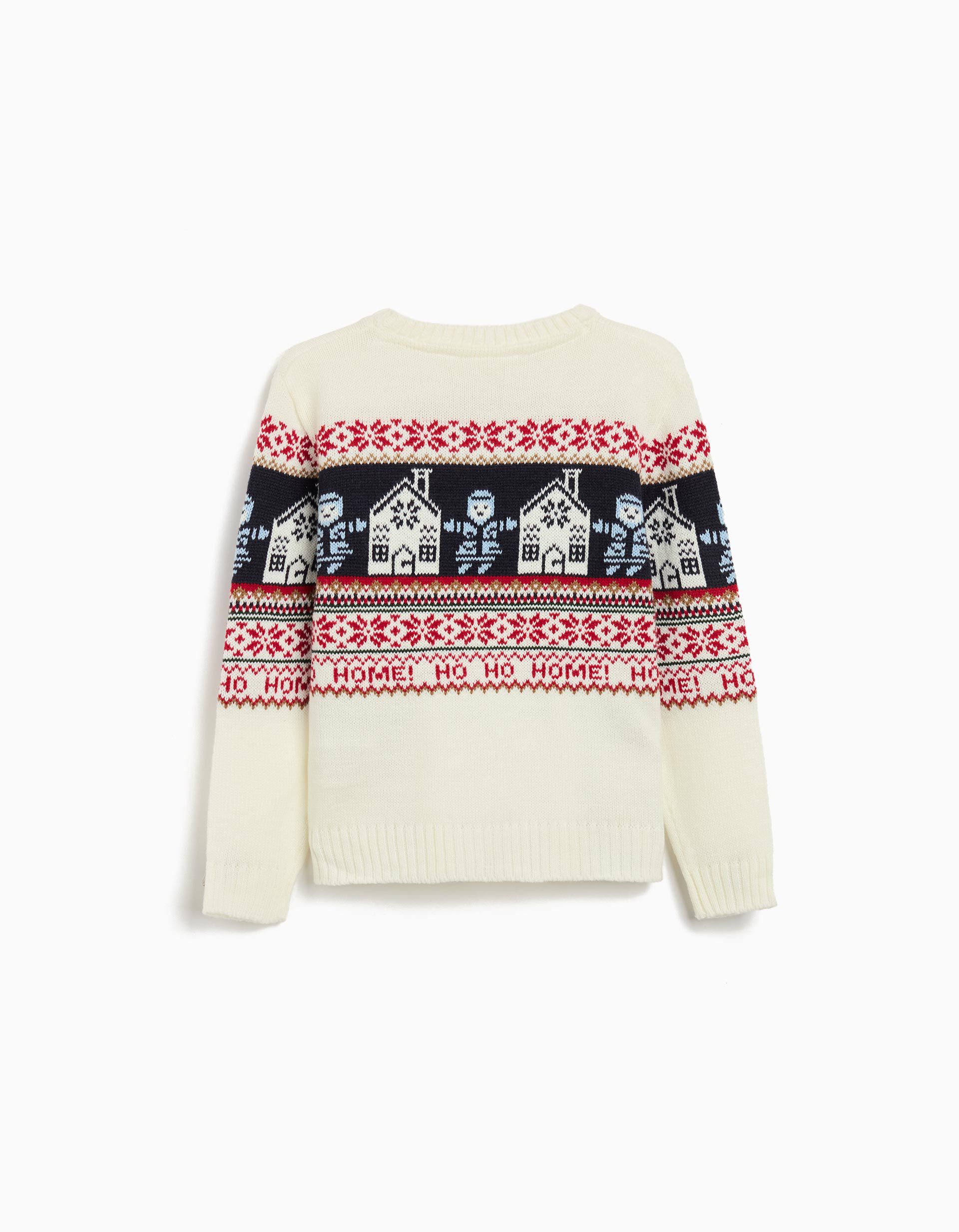 Comprar Online Camisola Malha Natal, Menino, Bege Claro