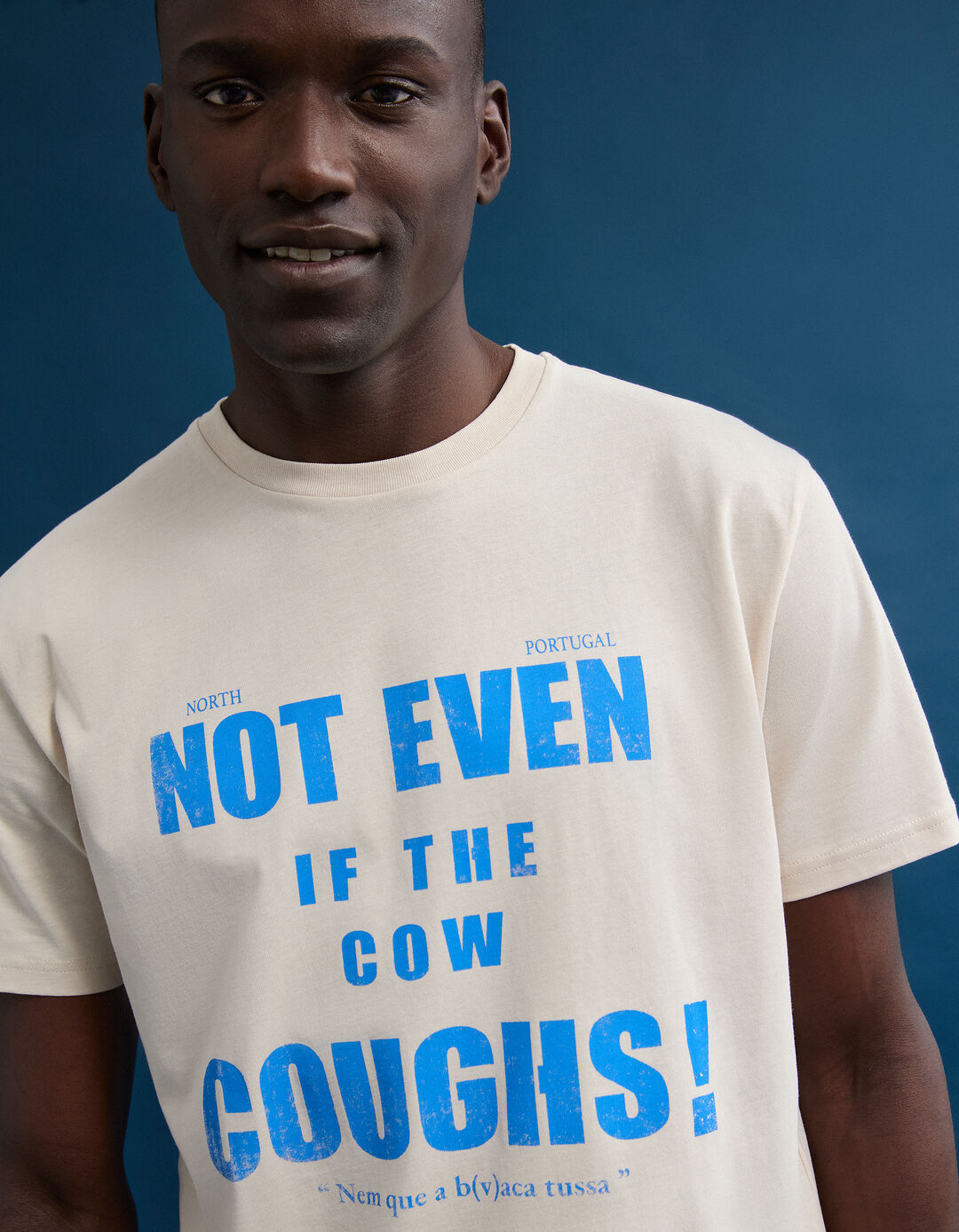 T-shirt Jersey Estampada, Homem, Bege