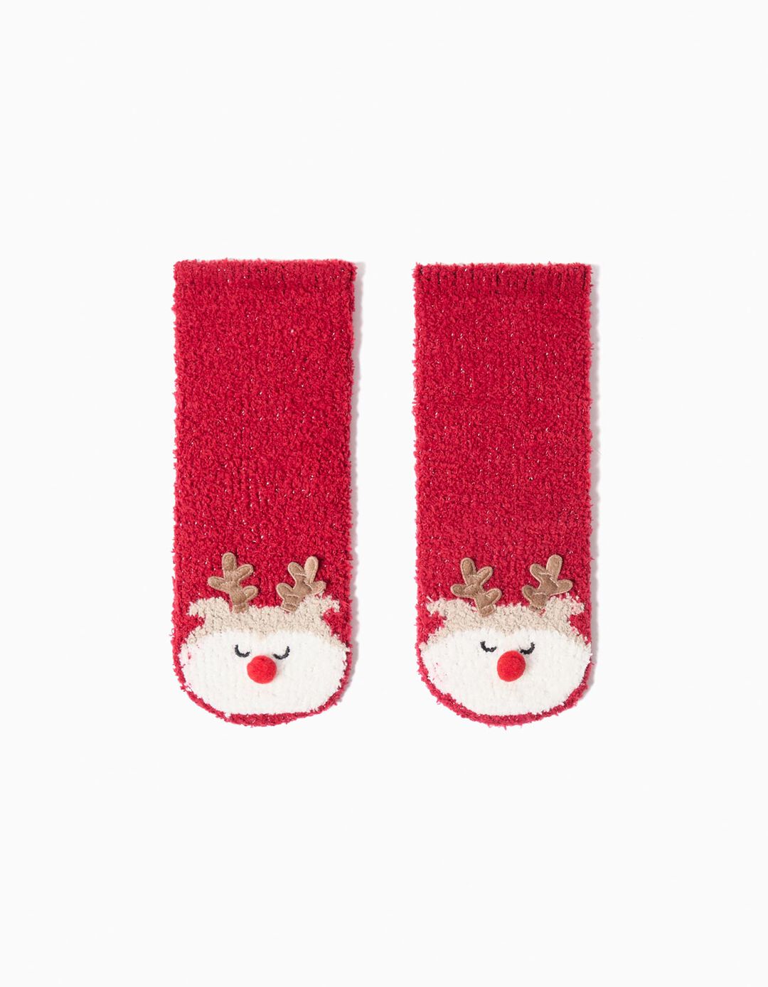 Par de Meias de Natal, Menina, Vermelho Escuro