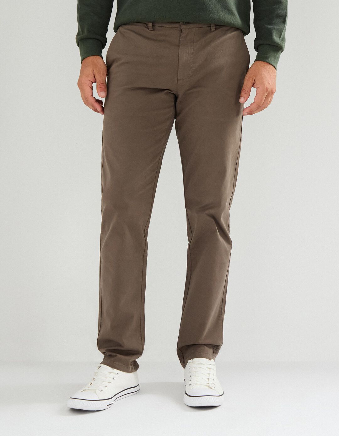 Calças Chino Slim, Homem, Castanho