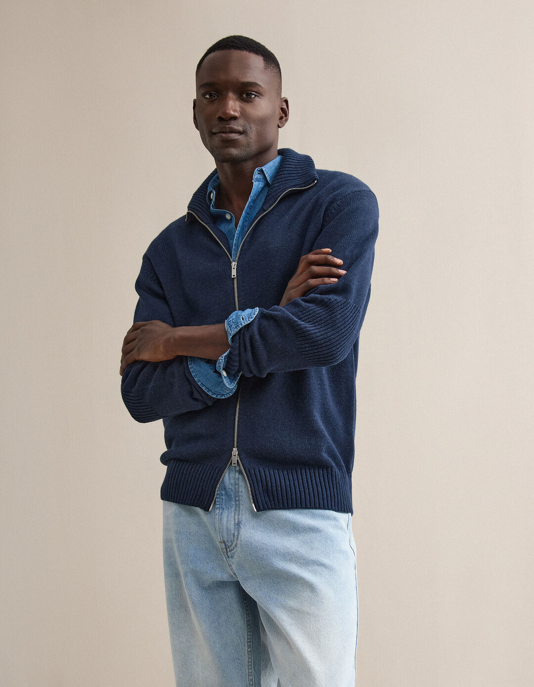 Casaco de Malha, Homem, Azul Escuro