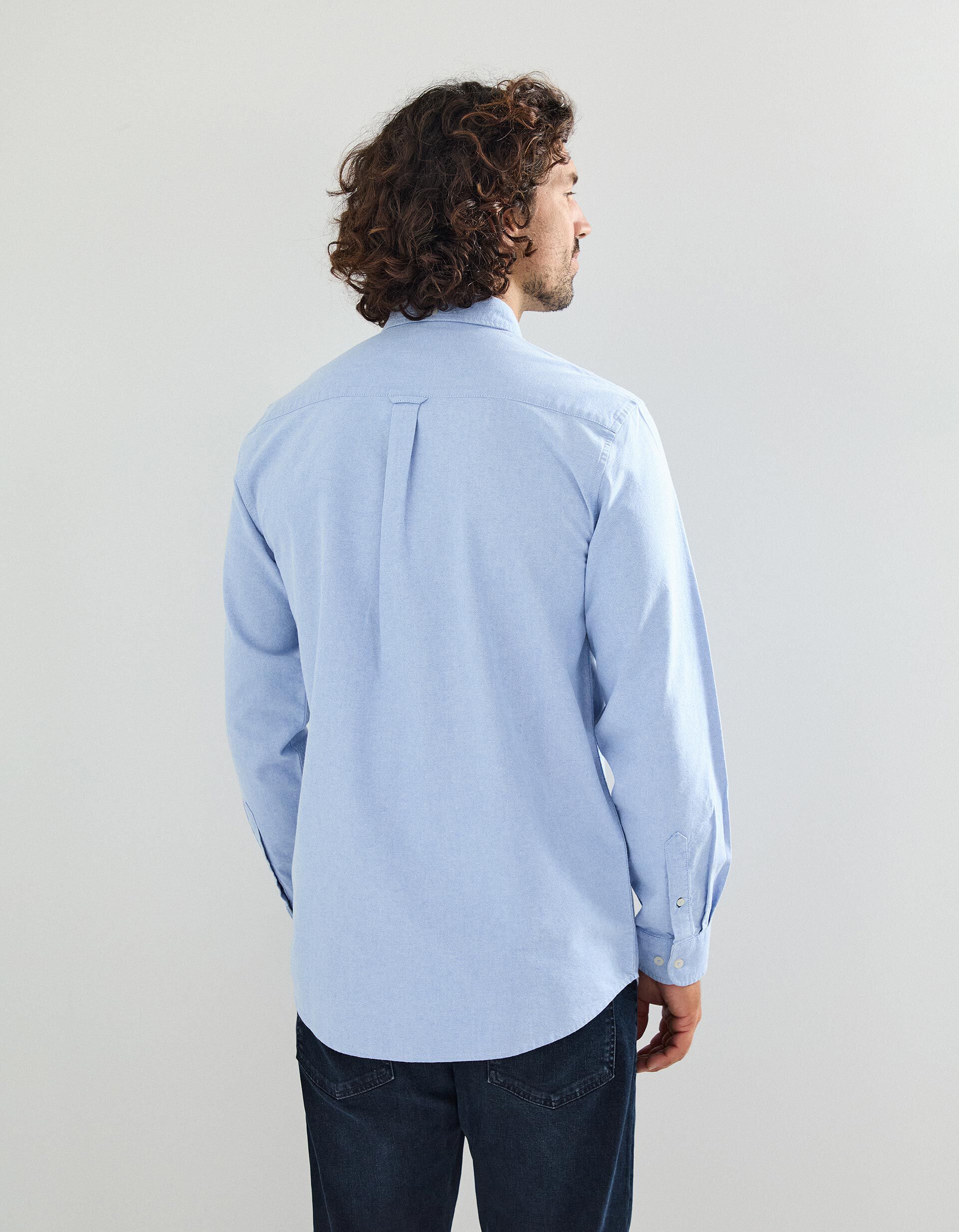 Comprar Online Camisa de Manga Comprida Oxford, Homem, Azul