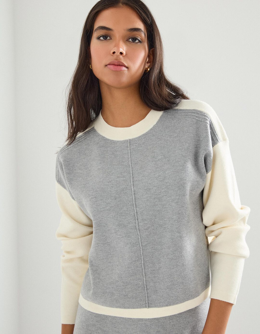 Camisola de Malha, Mulher, Cinzento Claro