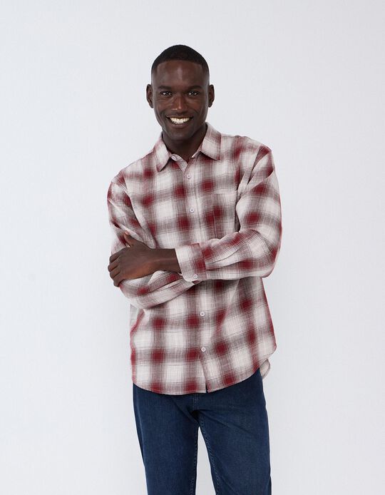 Comprar Online Camisa Aos Quadrados, Homem, Vermelho Escuro