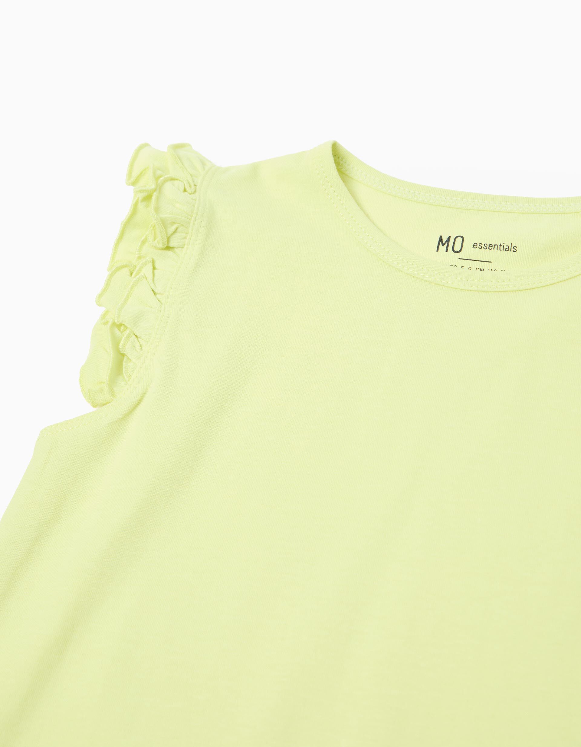 Comprar Online T-shirt Folhos, Menina, Amarelo Claro