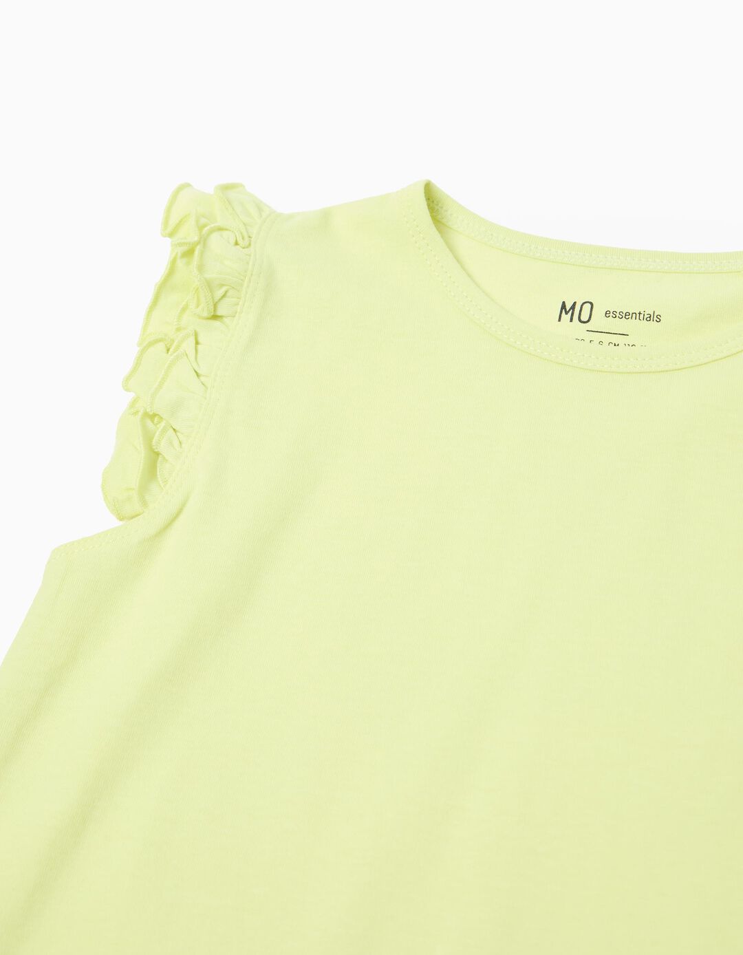 T-shirt Folhos, Menina, Amarelo Claro