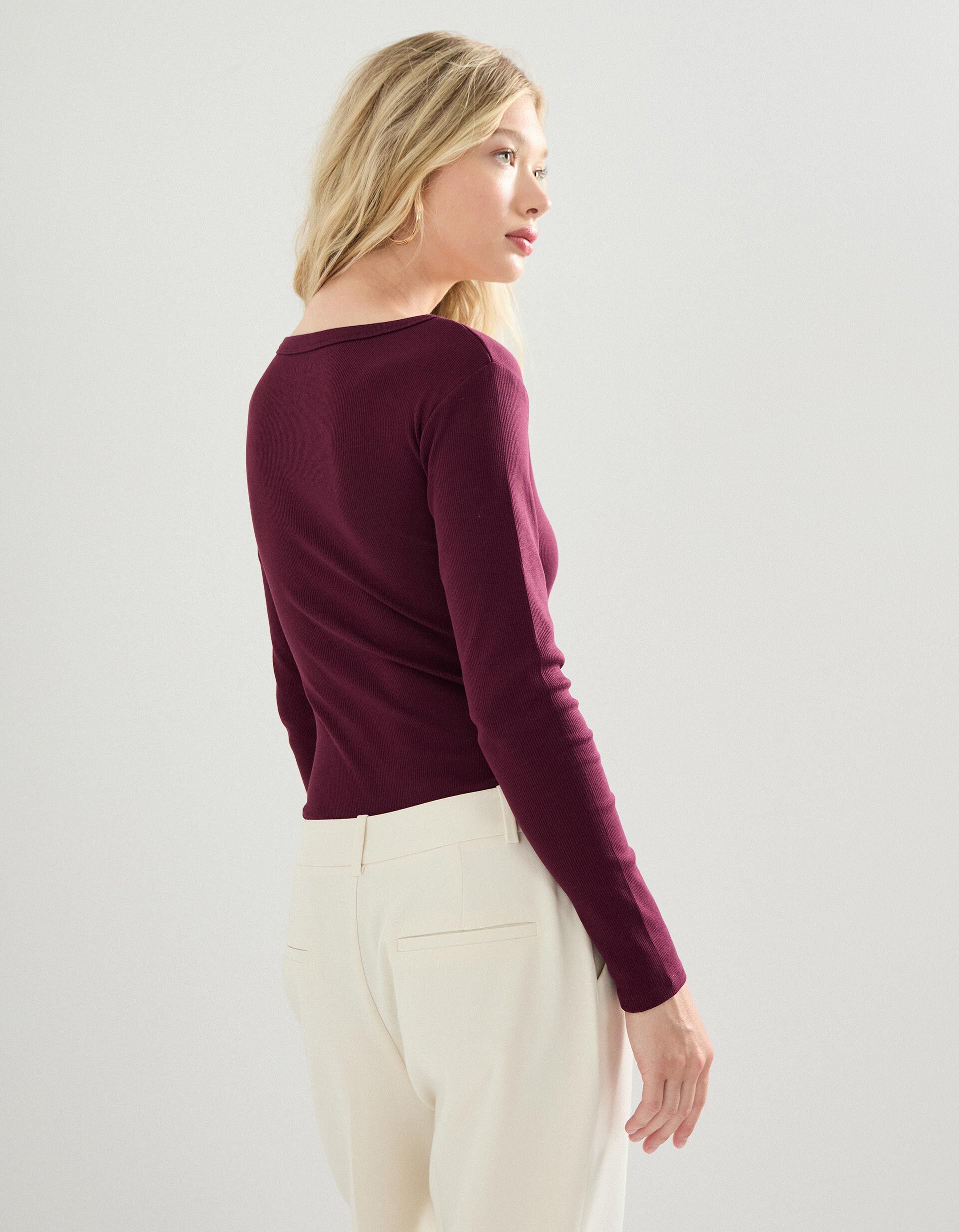 Comprar Online Body de Manga Comprida, Mulher, Vermelho Escuro