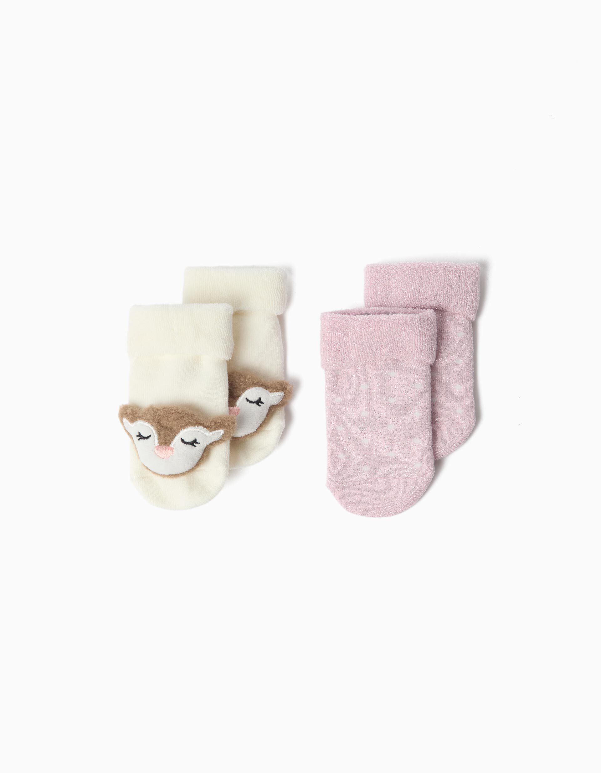 Comprar Online Pack 2 Pares De Meias Natal, Menina, Cru