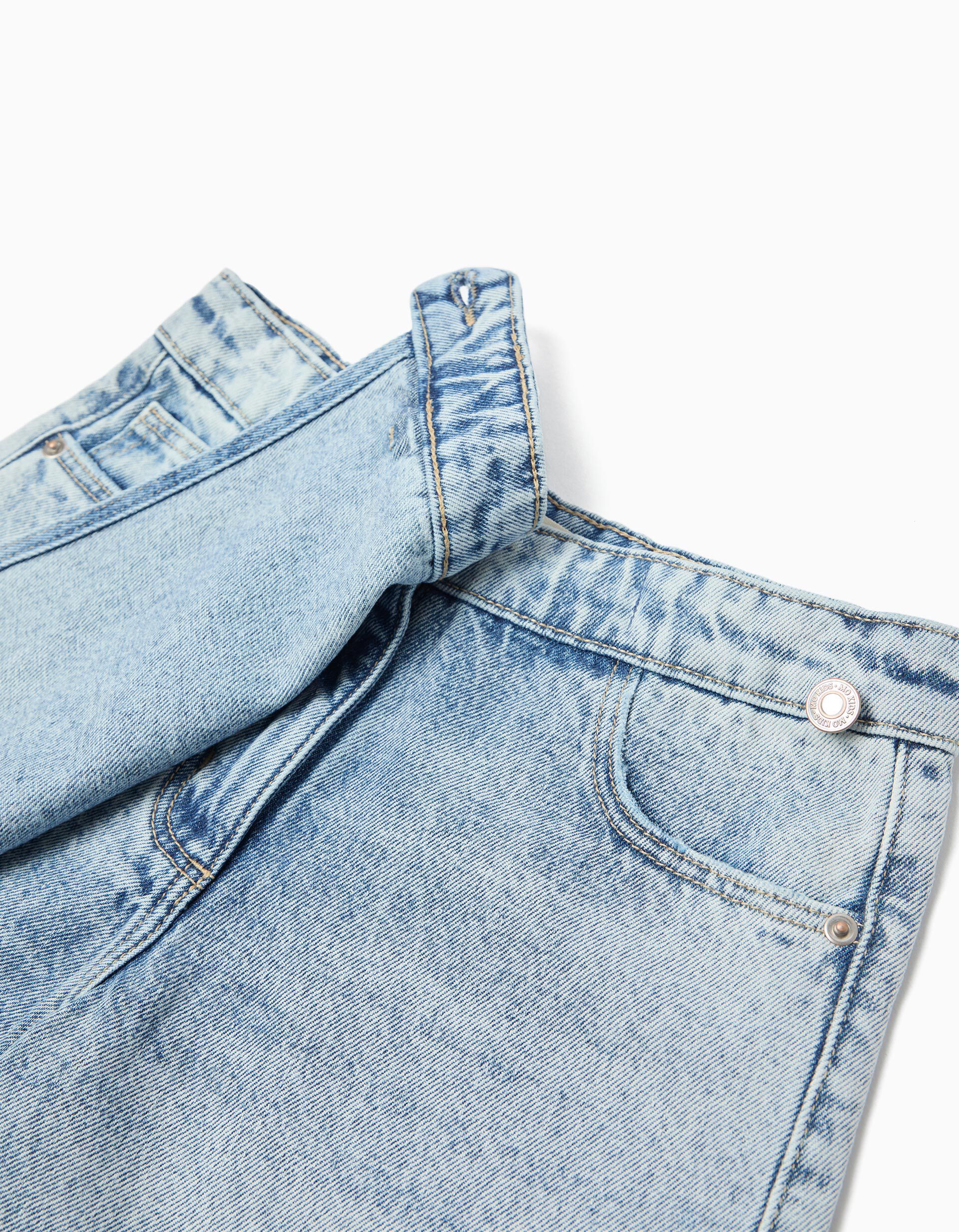 Comprar Online Saia-Cal&ccedil;&atilde;o de Ganga, Menina, Azul Claro