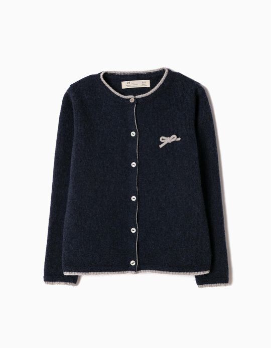 Navy Blue Woollen Cardigan