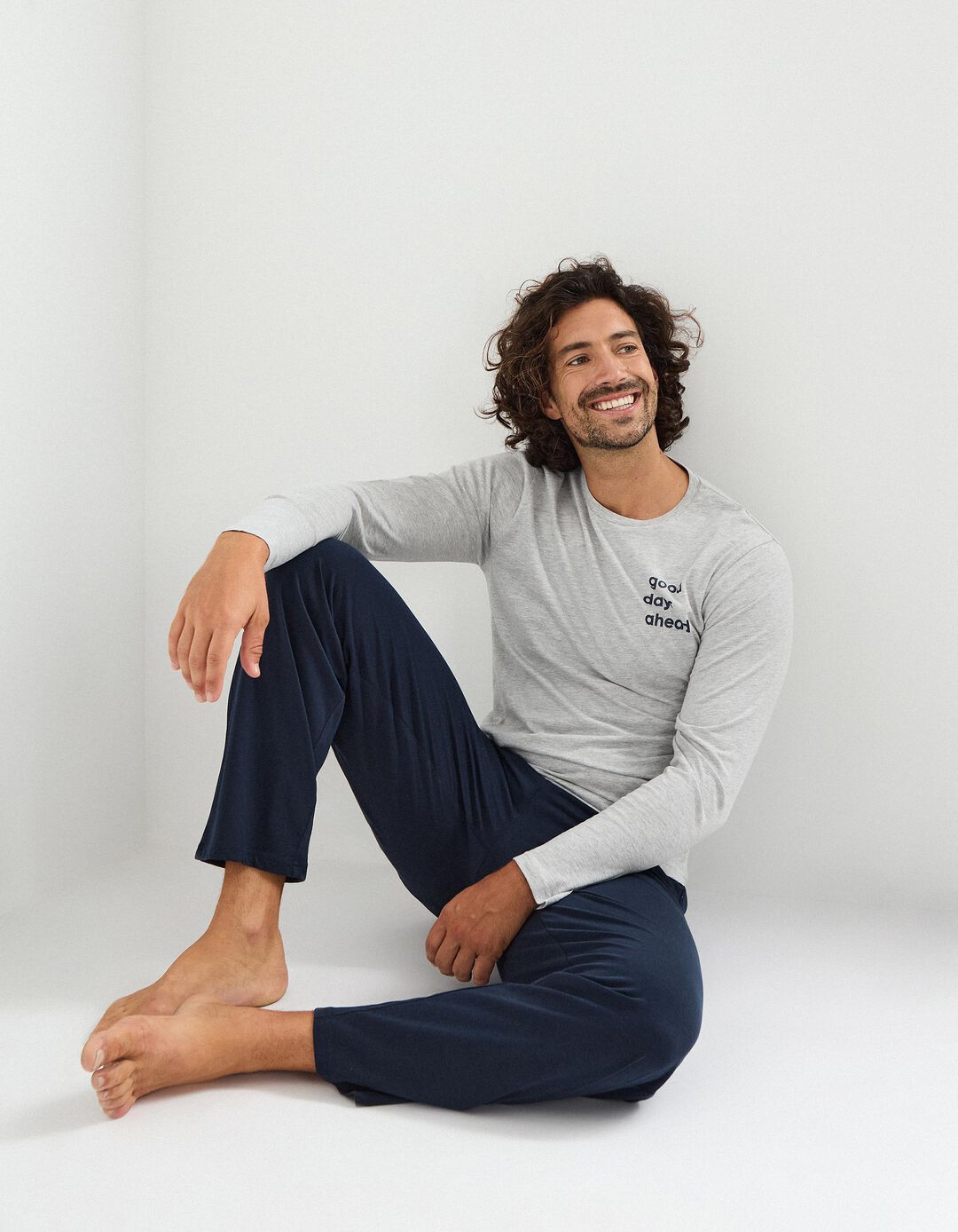 Pijama Jersey, Homem, Cinzento Claro 