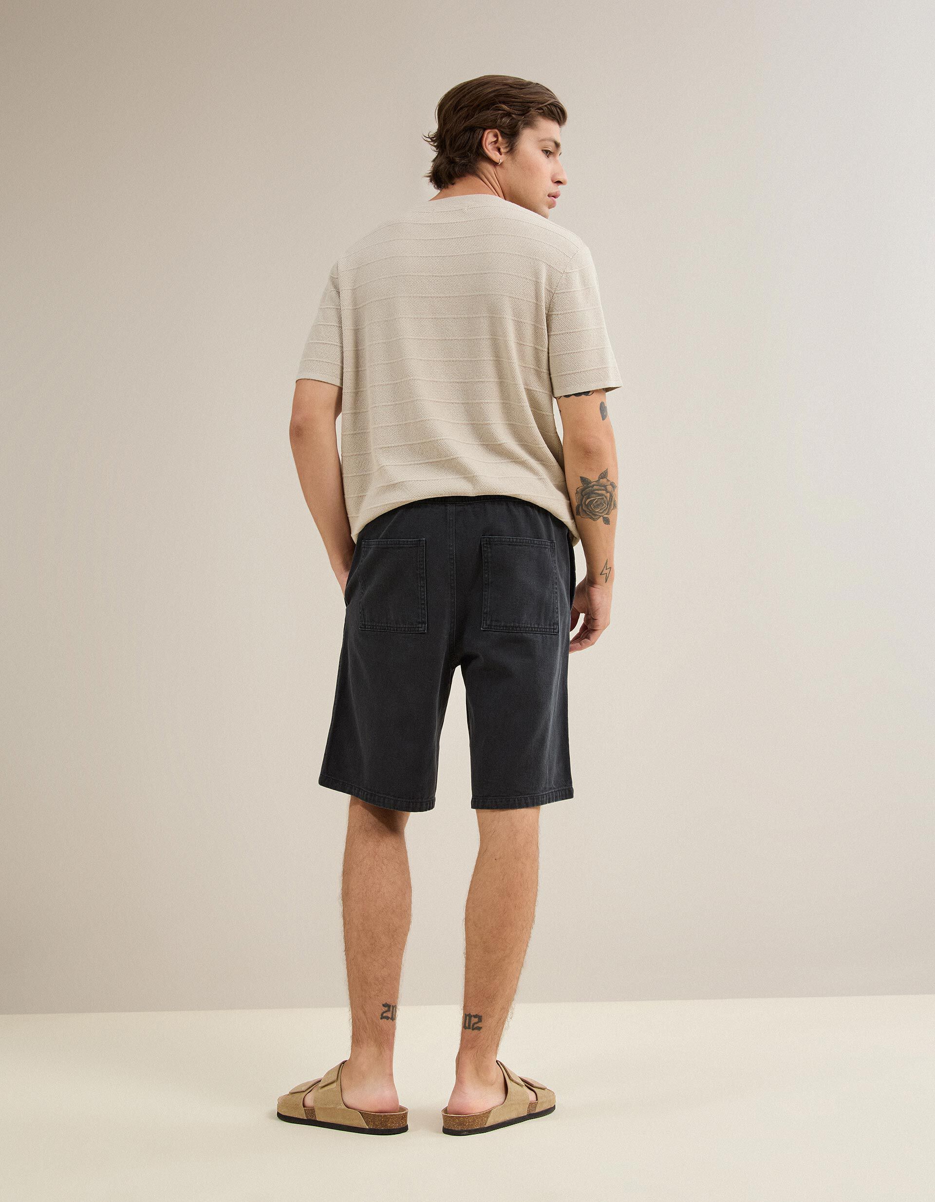 Comprar Online Cal&ccedil;&otilde;es Bermuda De Sarja, Homem, Preto