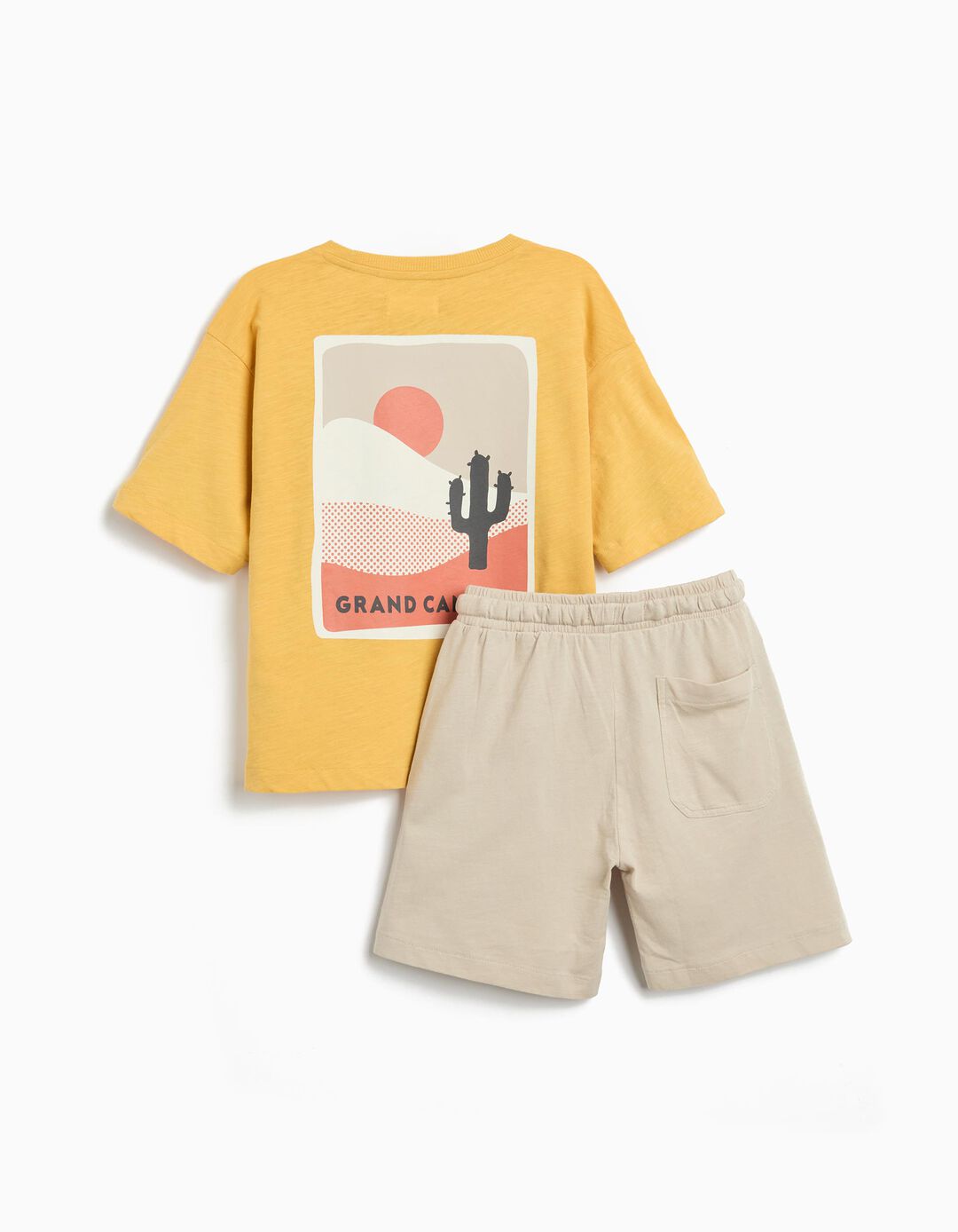 Conjunto T-shirt e Calções, Menino, Amarelo Escuro