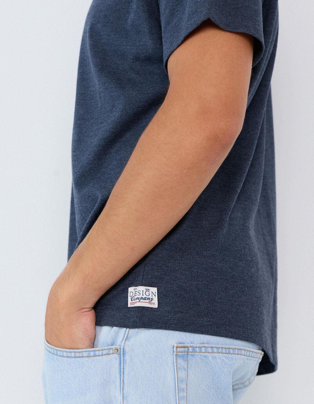 T-shirt Piquet, Homem, Azul Escuro