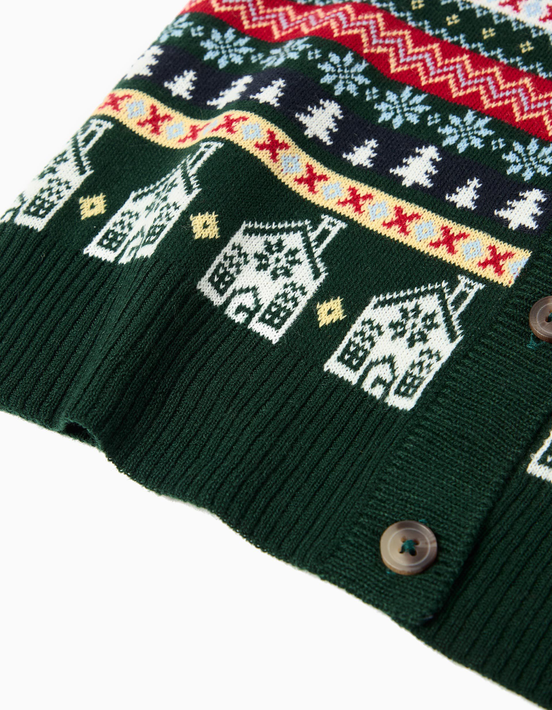 Comprar Online Colete Malha Natal, Menina, Verde Escuro