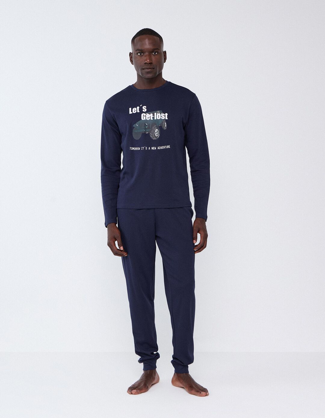 Pijama Interlock, Homem, Azul Escuro