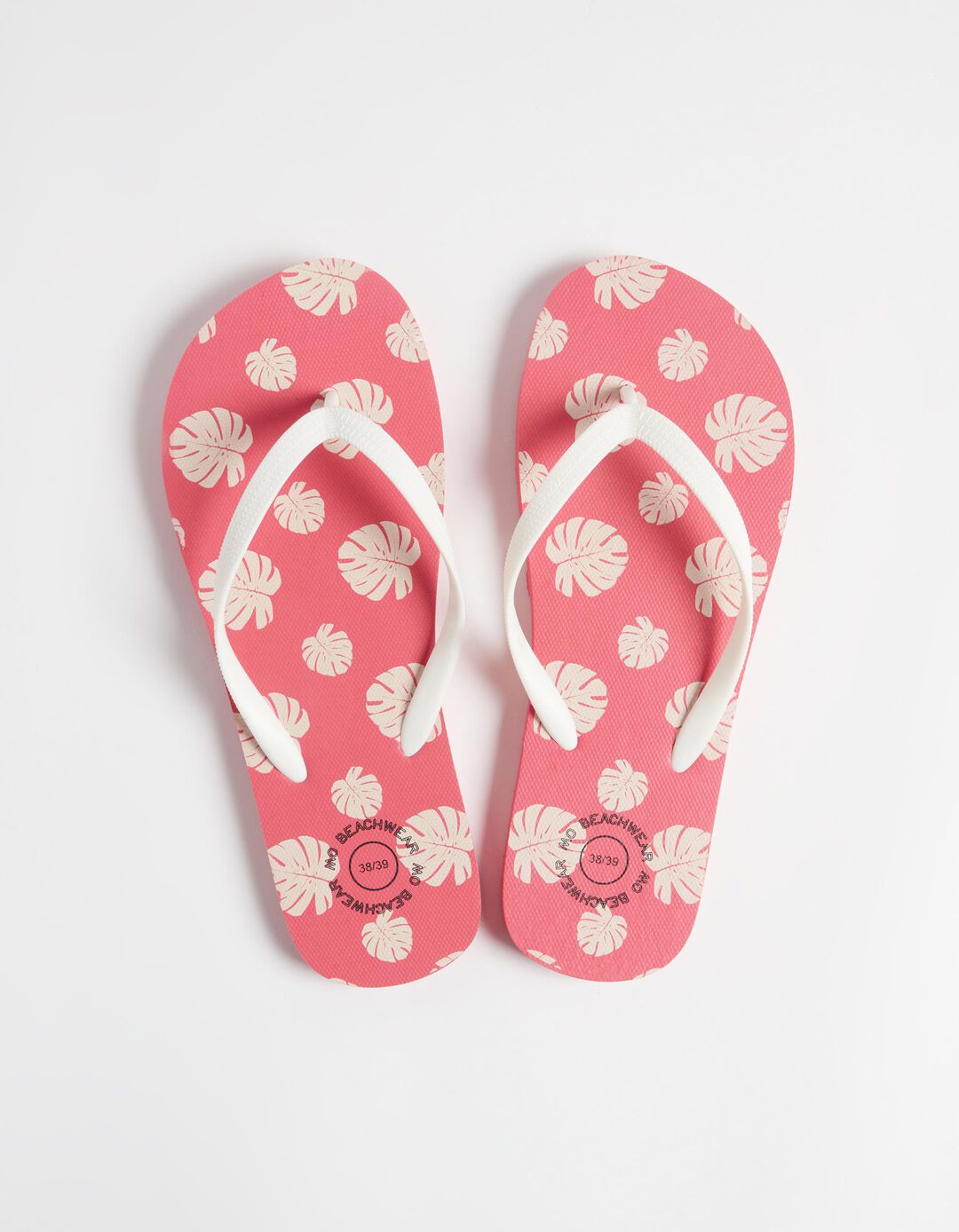 Printed Flip Flops, Women, Pink