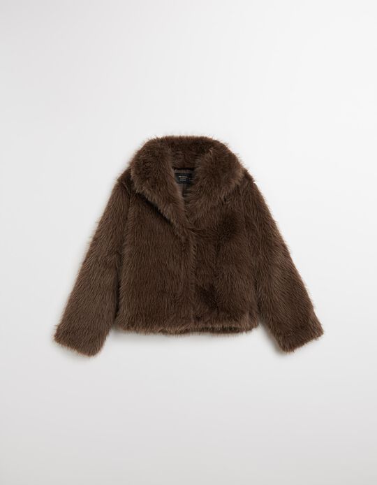 Comprar Online Casaco de Pelo Sintético, Mulher, Castanho